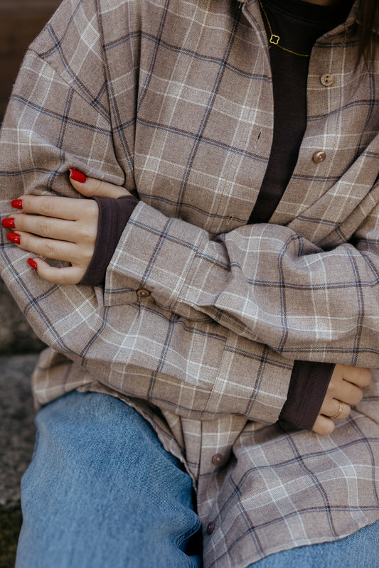 Koszula w kratę BEŻOWA