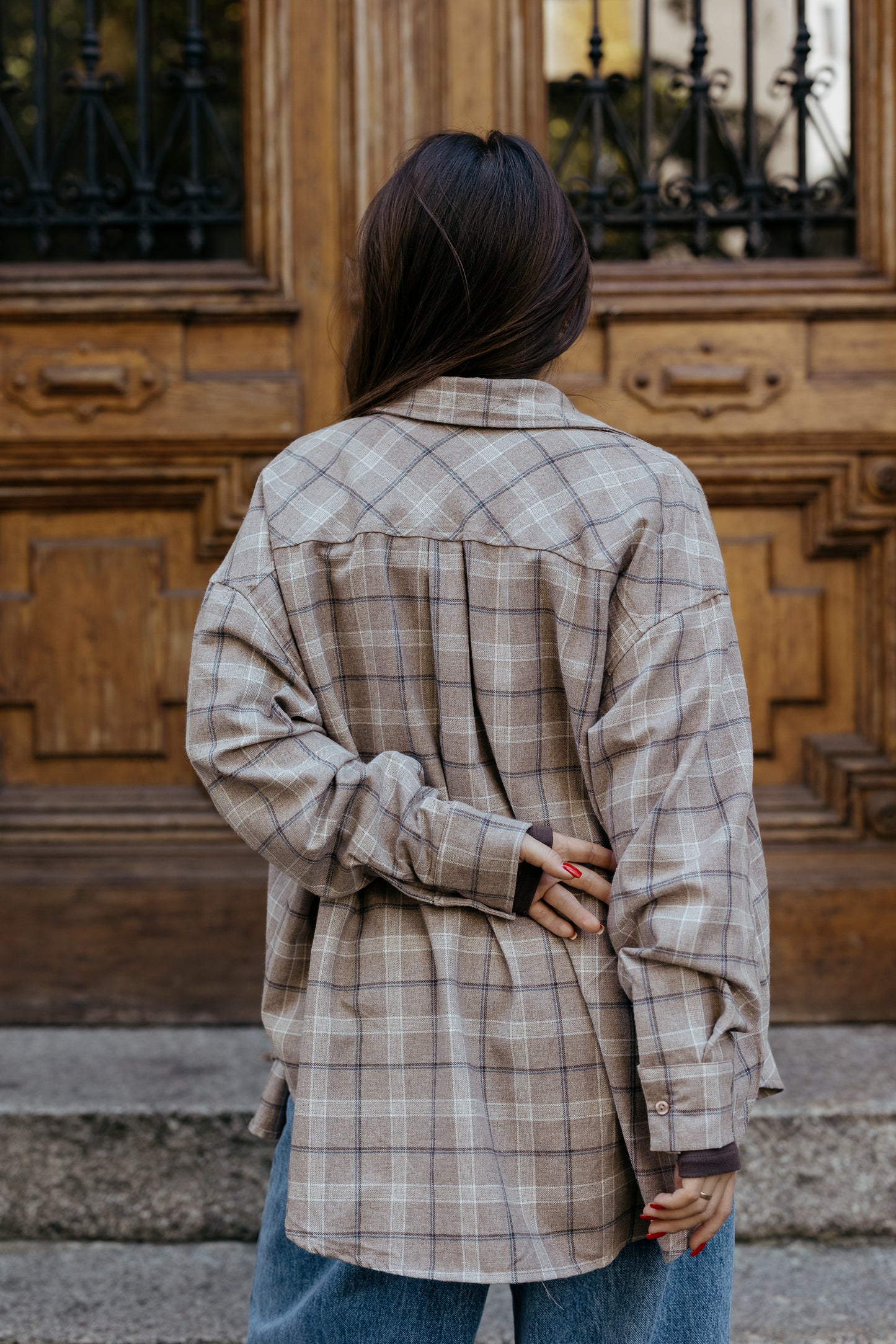 Koszula w kratę BEŻOWA