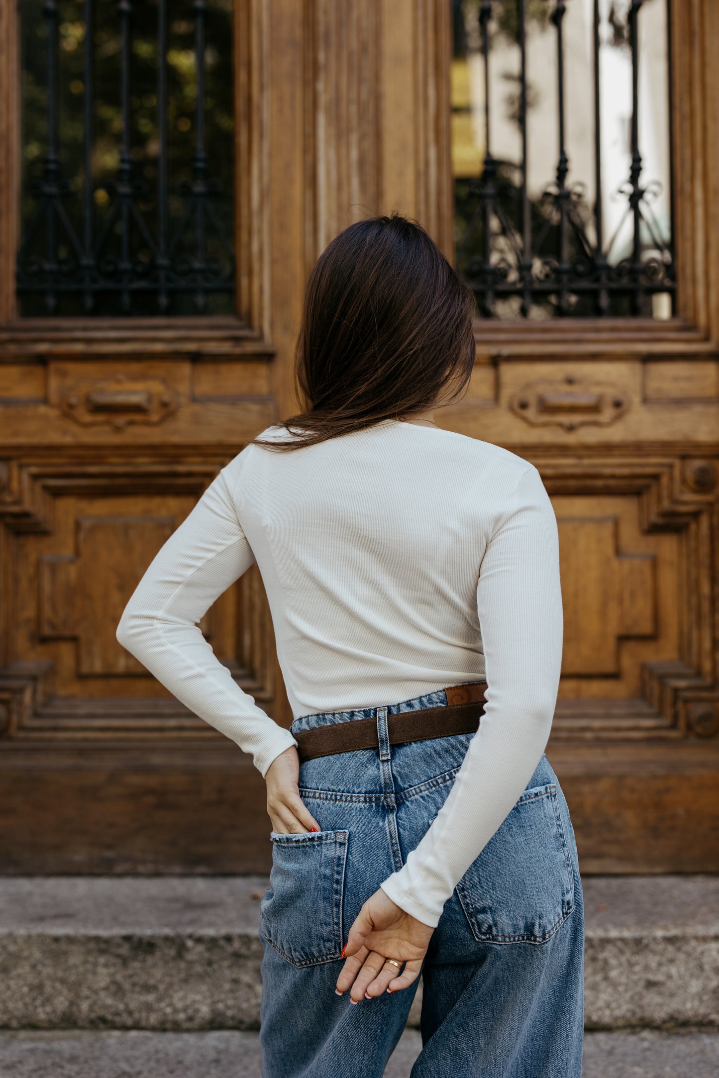 Longsleev Basic Bialy