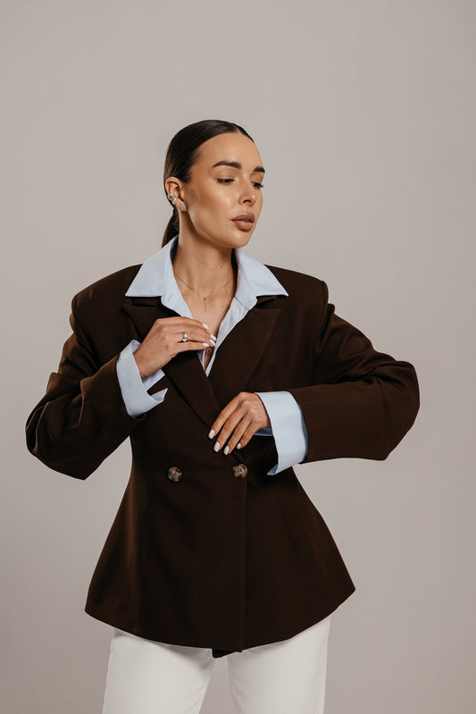 Marynarka CZEKOLADOWA