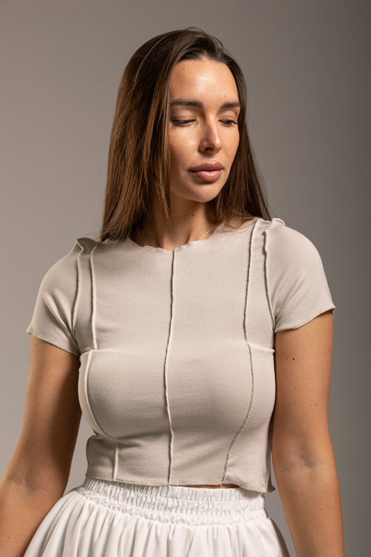 TOP bawełniany BEŻOWY