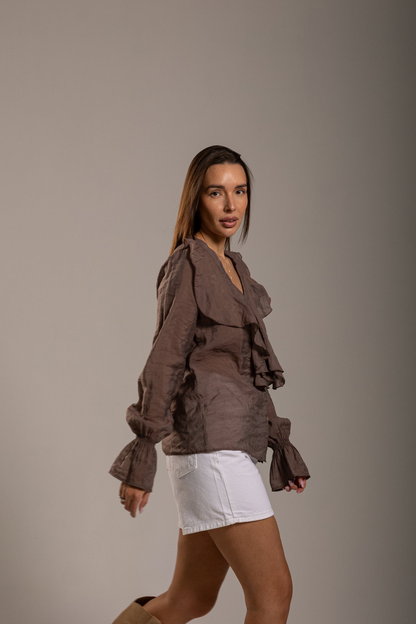 Bluzka BOHO BRĄZOWA