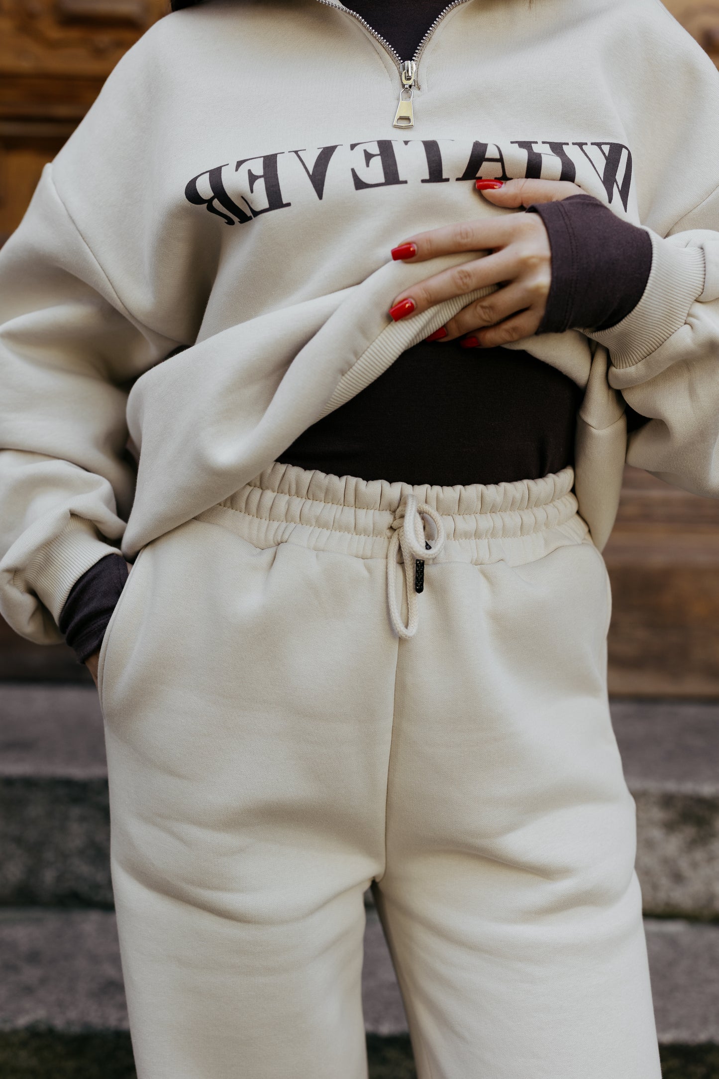 Dres oversize'owe na polarze MLECZNY