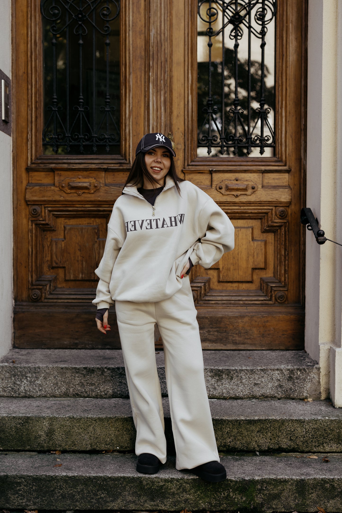 Dres oversize'owe na polarze MLECZNY