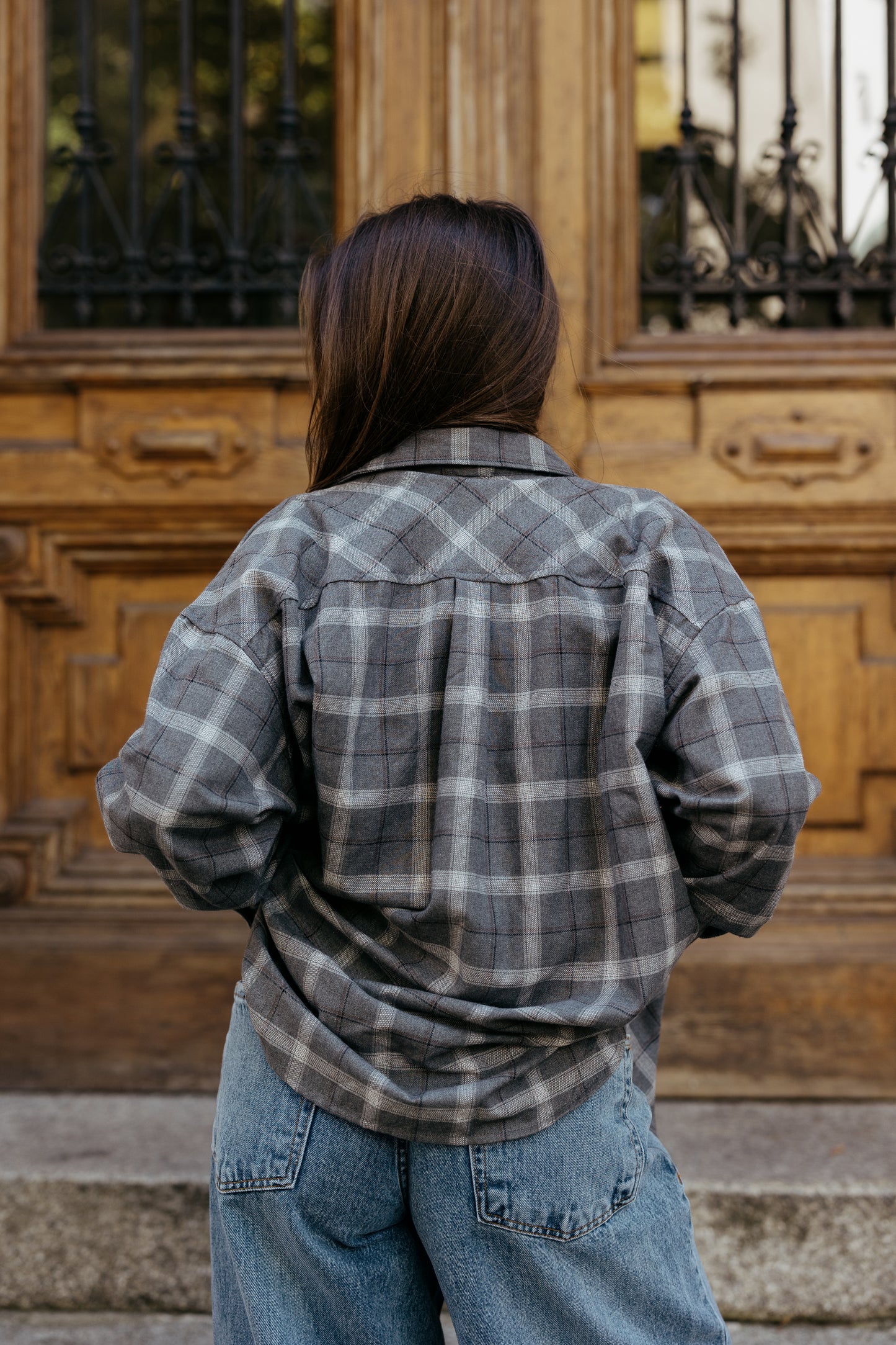 Koszula w kratę SZARA